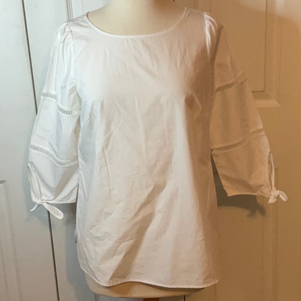 Talbots White Cotton Blouse Top Size Small Petite